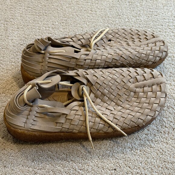 Malibu Surfer Sandals Latigo Sneakers Beige Woven Huarache Mocs Crepe Sole Sz 11 - Picture 7 of 15